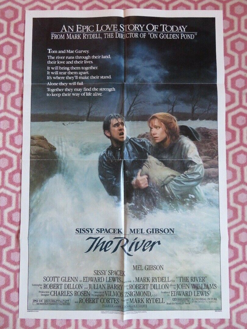 THE RIVER  FOLDED US ONE SHEET POSTER MEL GIBSON SISSY SPACEK 1984