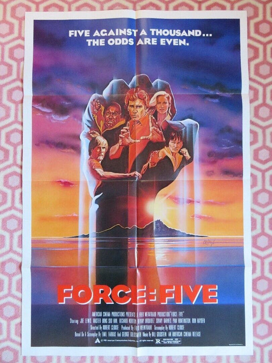 FORCE : FIVE  FOLDED US ONE SHEET POSTER JOE LEWIS RICHARD NORTON 1981