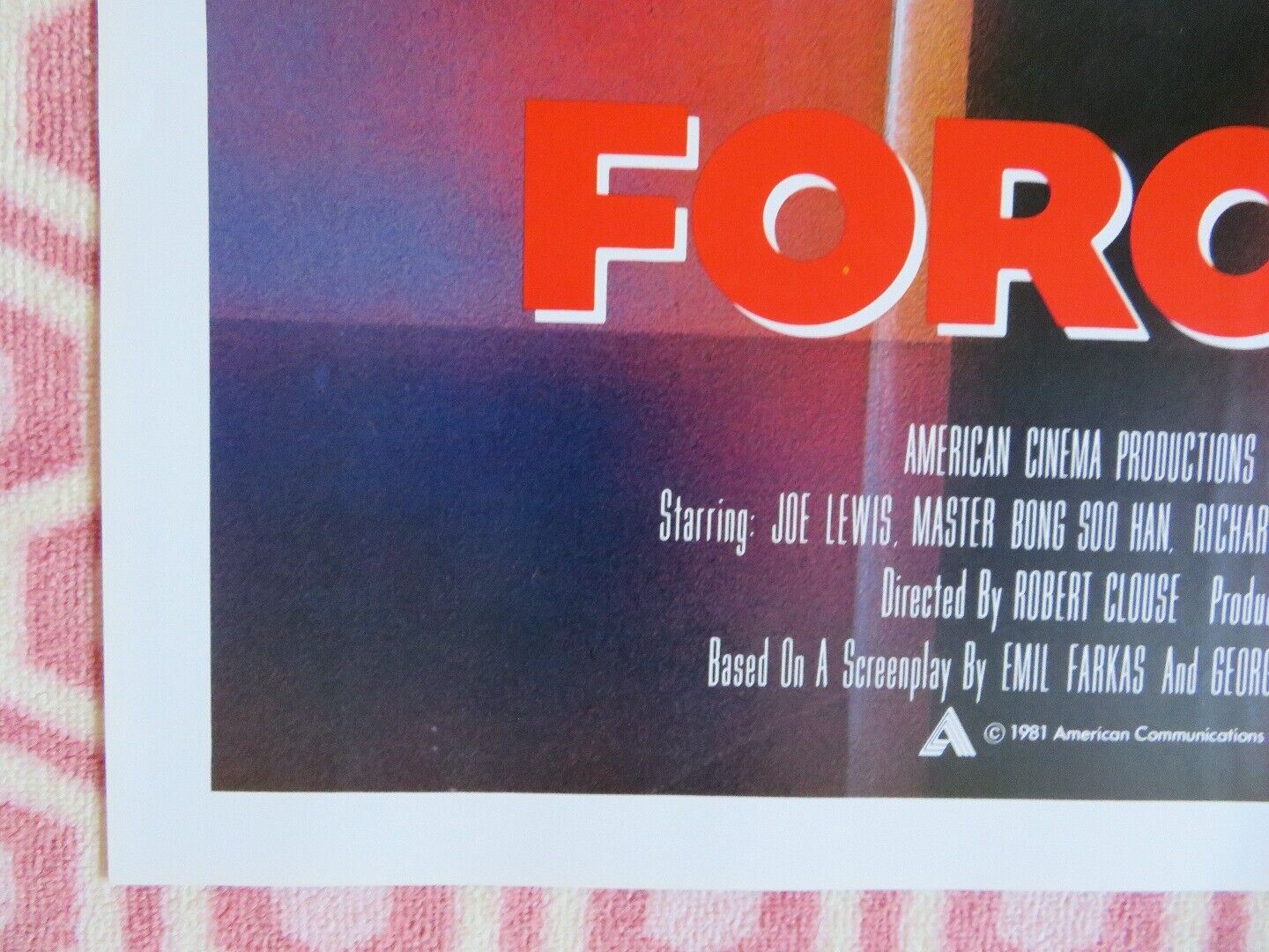 FORCE : FIVE  FOLDED US ONE SHEET POSTER JOE LEWIS RICHARD NORTON 1981