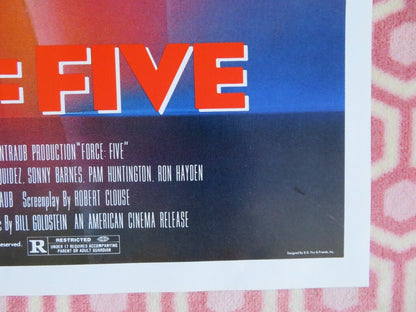 FORCE : FIVE  FOLDED US ONE SHEET POSTER JOE LEWIS RICHARD NORTON 1981