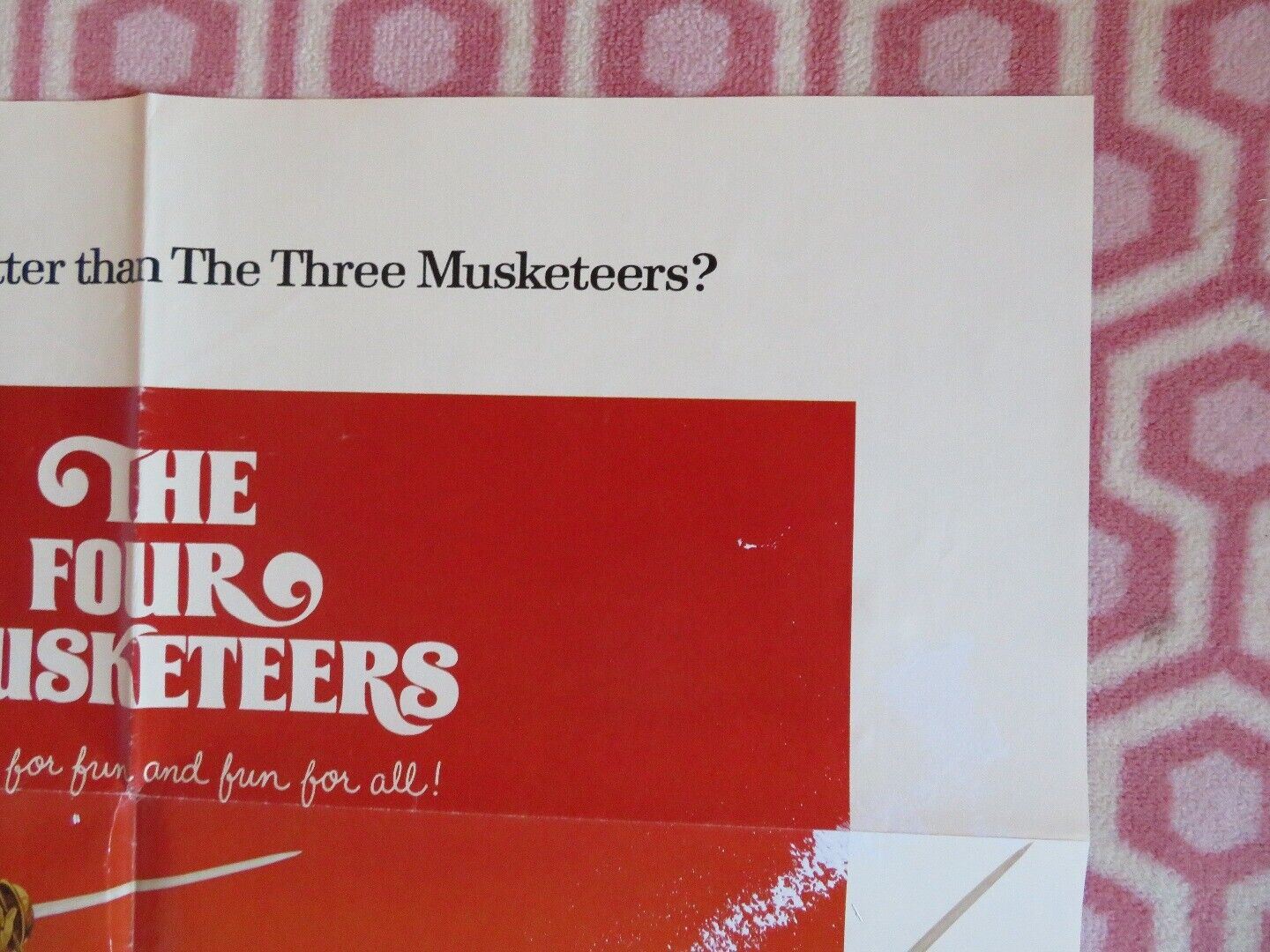 THE FOUR MUSKETEERS STYLE C FOLDED US ONE SHEET POSTER CHRISTOPHER LEE 1975