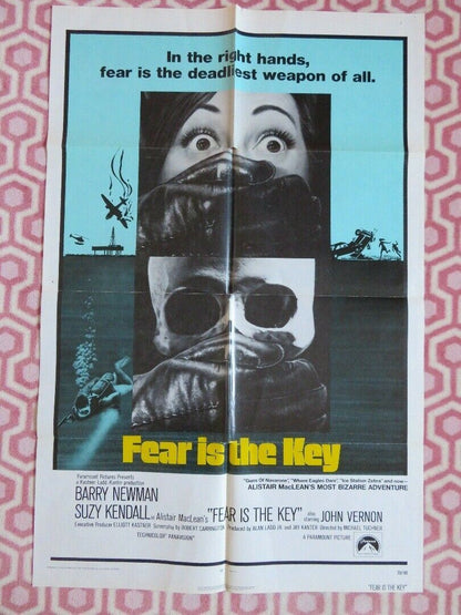 FEAR IS THE KEY FOLDED US ONE SHEET POSTER BARRY NEWMAN SUZY KENDALL 1973