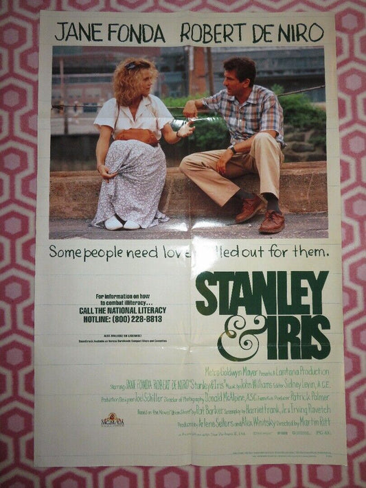 STANLEY & IRIS VIDEO VHS POSTER FOLDED JANE FONDA ROBERT DE NIRO 1988