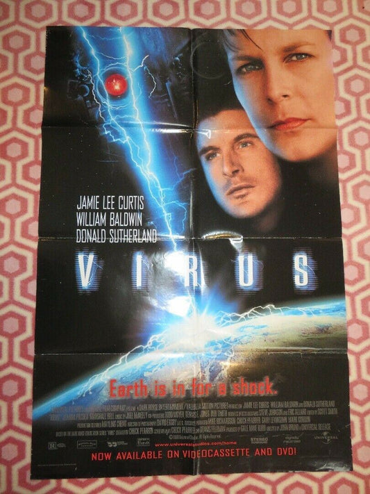 VIRUS VIDEO VHS US ONE SHEET FOLDED POSTER JAMIE LEE CURTIS 1998