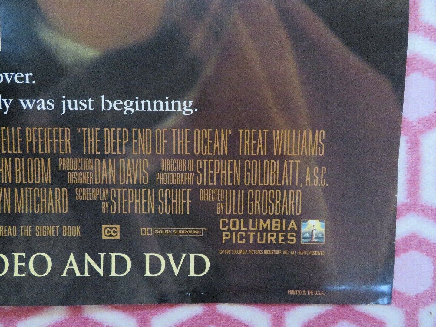 THE DEEP END OF THE OCEAN VIDEO DVD US ONE SHEET POSTER FOLDED 1999