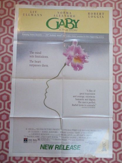 GABY - A TRUE STORY VIDEO VHS US ONE SHEET POSTER FOLDED NORMA ALEANDRO '87