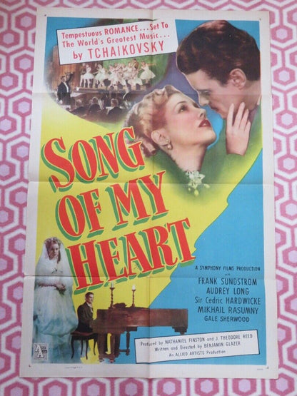 SONG OF MY HEART  FOLDED US ONE SHEET POSTER FRANK SUNDSTROM AUDREY LONG 1948