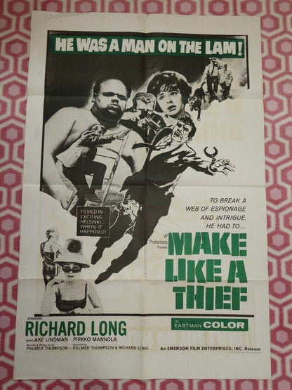 MAKE LIKE A THIEF FOLDED US ONE SHEET POSTER RICHARD LONG 1964