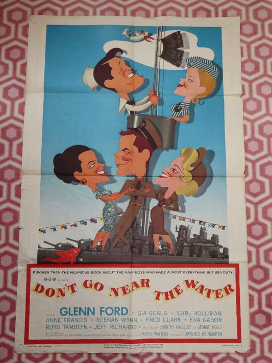 DON'T GO NEAR THE WATER FOLDED US ONE SHEET POSTER GLEEN FORD GIA SCALA 1957