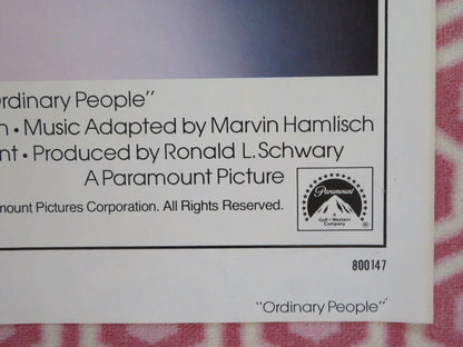 ORDINARY PEOPLE US ONE SHEET POSTER DONALD SUTHERLAND MARY TYLER MOORE 1980