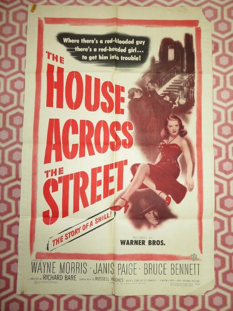 THE HOUSE ACROSS THE STREET  US ONE SHEET POSTER WAYNE MORRIS JANIS PAIGE 1949