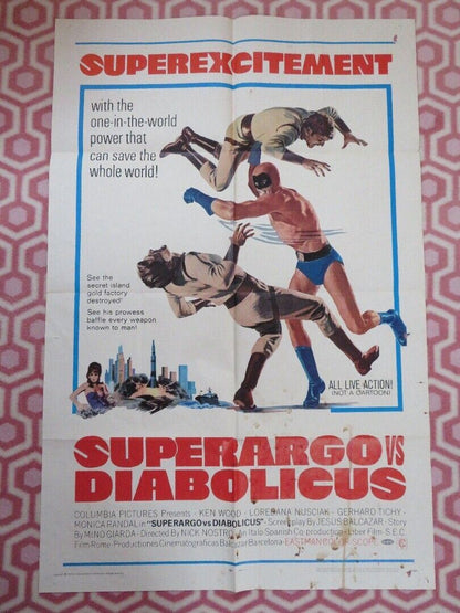 SUPERARGO VS DIABOLICUS US ONE SHEET POSTER KEN WOOD LOREDANA NUSCIAK 1968