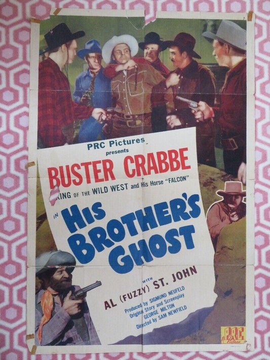 HIS BROTHER'S GHOST  US ONE SHEET POSTER BUSTER CRABBE 1954