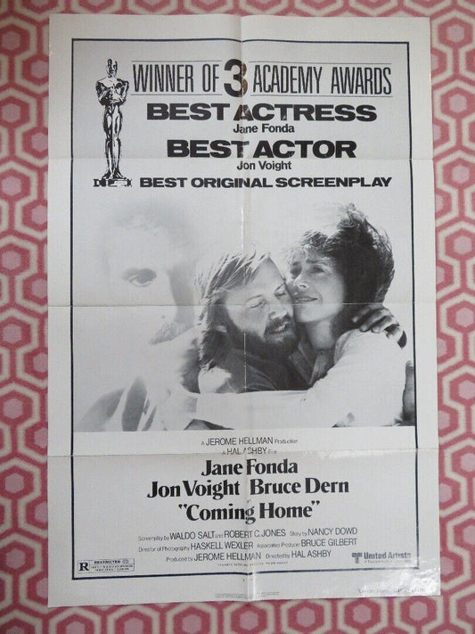 COMING HOME ACADEMY AWARDS  US ONE SHEET POSTER JON VOIGHT JANE FONDA 1978