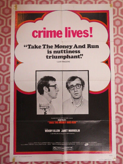 TAKE THE MONEY AND RUN  US ONE SHEET POSTER WOODY ALLEN JANET MARGOLIN 1969