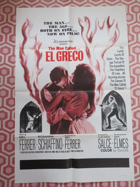 EL GRECO US ONE SHEET POSTER MEL FERRER ROSANNA SCHIAFFINO 1966