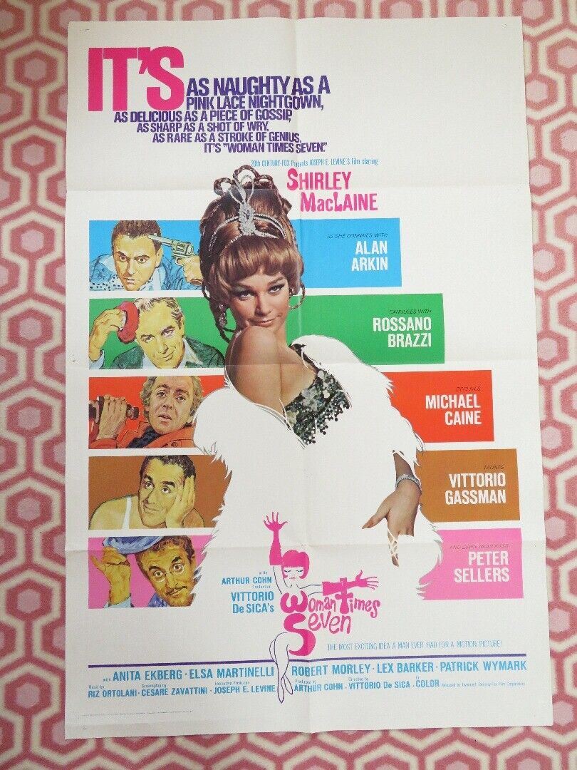 WOMAN TIMES SEVEN  US ONE SHEET POSTER SHIRLEY MACLAINE MICHAEL CAINE 1967