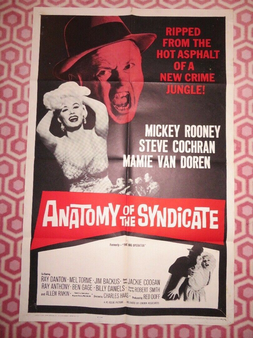 ANATOMY OF SYNDICATE / The Big Operator US ONE SHEET POSTER MICKEY ROONEY 1959