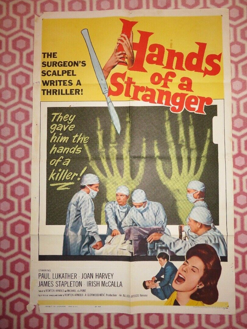 HANDS OF A STRANGER  US ONE SHEET POSTER PAUL LUKATHER JOAN HARVEY 1962