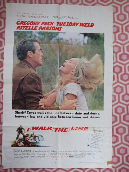 I WALK THE LINE  US ONE SHEET POSTER GREGORY PECK ESTELLE PARSONS 1970