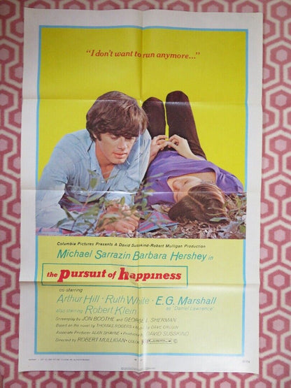 PURSUIT OF HAPPINESS US ONE SHEET POSTER MICHAEL SARRAZIN BARBARA HERSHEY 1970