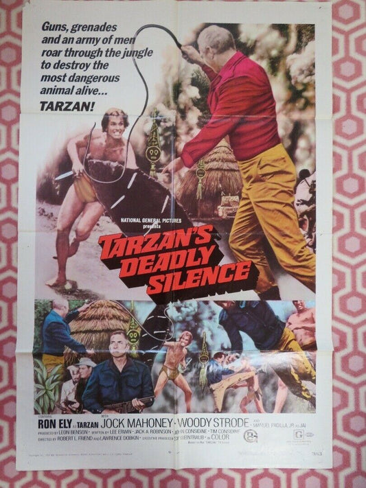 TARZAN'S DEADLY SILENCE  US ONE SHEET POSTER RON ELY JOCK MAHONEY 1970