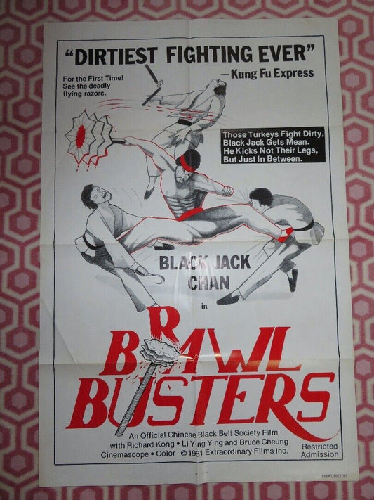 BRAWL BUSTERS KUNG FU US ONE SHEET POSTER BLACK JACK CHAN RICHARD KONG 1981