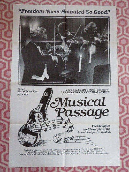 MUSICAL PASSAGE  US ONE SHEET POSTER JIM BROWN LAZAR GOSMAN 1984