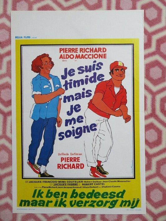 JE SUIS TIMIDE MAIS JE ME SOIGNE BELGIUM (21.5"x14") POSTER PIERRE RICHARD '78