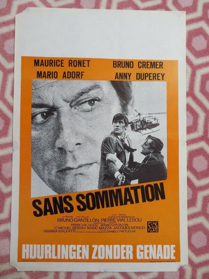 SAN SOMMATION/Without Warning BELGIUM (21.5"x14.5") POSTER MAURICE RONT 1973