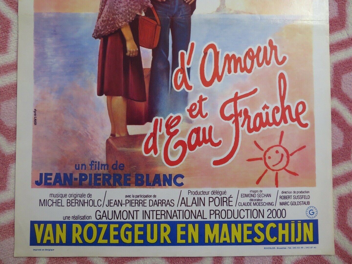 D'AMOUR ET D'EAU FRAICHE / Love and Cool Water BELGIUM (21.5"x14.5") POSTER 1976