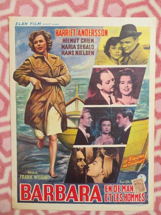 BARBARA ET LES HOMMES/ Wild wie das Meer BELGIUM (18.5"x14") POSTER 1961