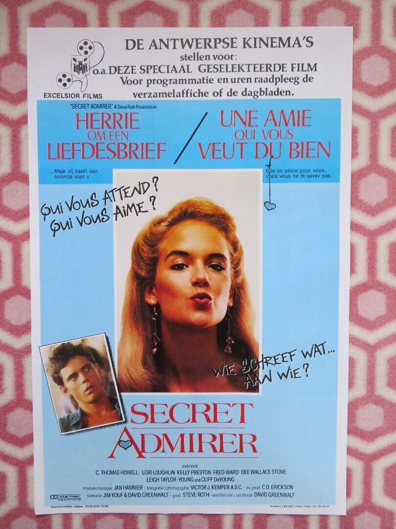 SECRET ADMIRER BELGIUM (21.5"x14") POSTER C. THOMAS HOWELL LORI LOUGHLIN 1985