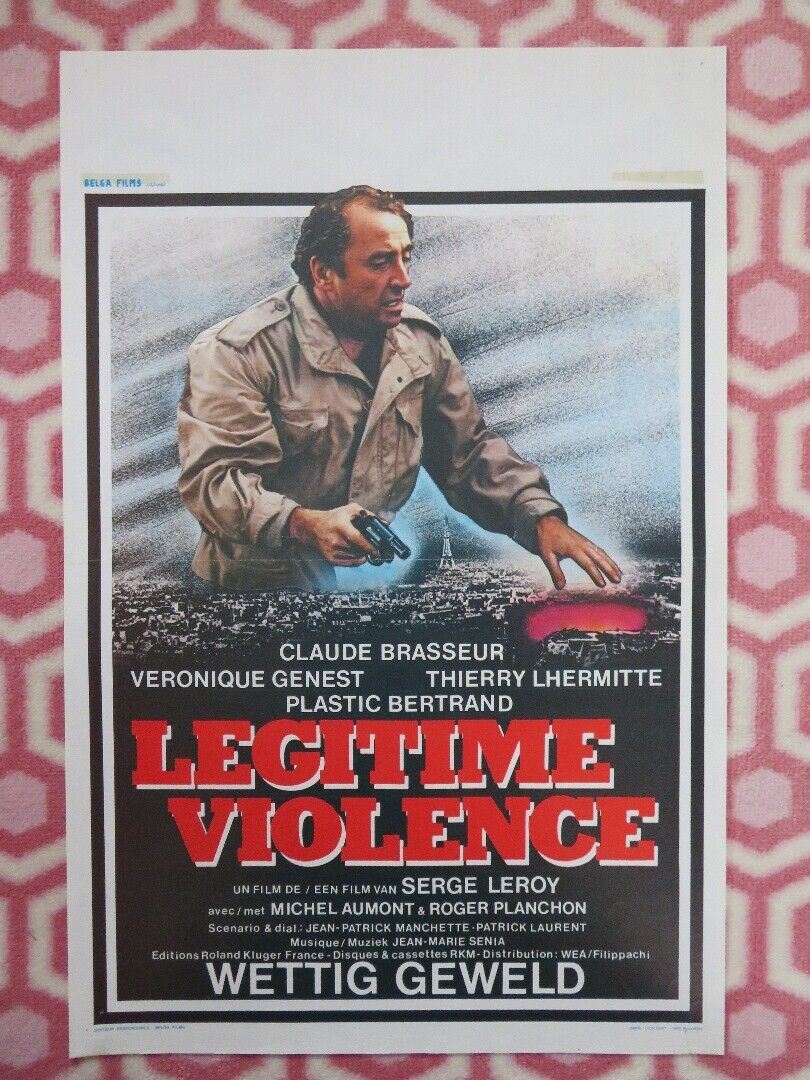 LEGITIME VIOLENCE BELGIUM (21"x14") POSTER CLAUDE BRASSEUR VERONIQUE GENEST 1982