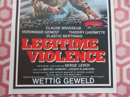 LEGITIME VIOLENCE BELGIUM (21"x14") POSTER CLAUDE BRASSEUR VERONIQUE GENEST 1982