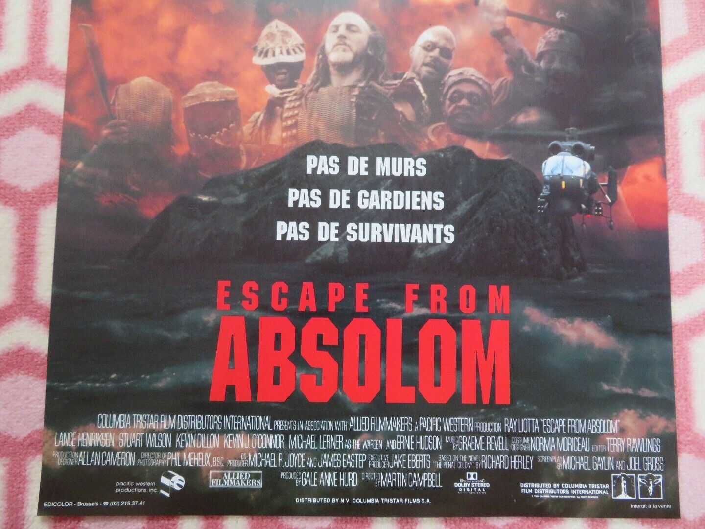 ESCAPE FROM ABSOLOM / No Escape BELGIUM (19.5"x13") POSTER RAY LIOTTA 1994