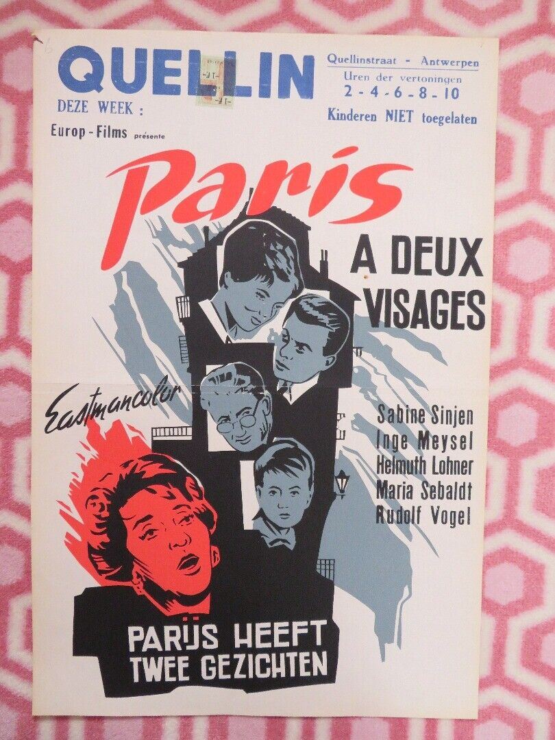 PARIS A DEUX VISAGES / Im sechsten Stock BELGIUM (21"x14") POSTER S SINJEN 1961