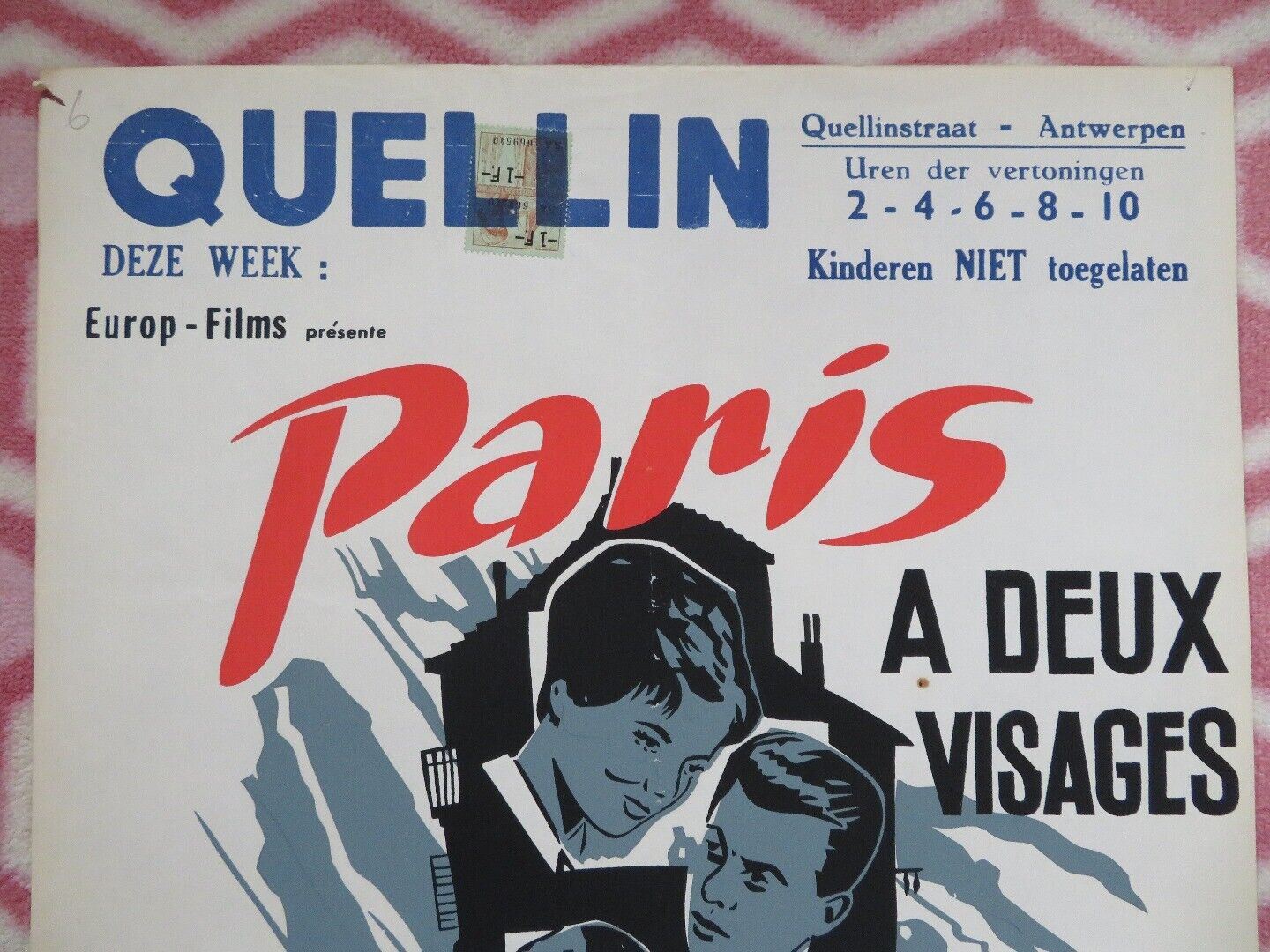 PARIS A DEUX VISAGES / Im sechsten Stock BELGIUM (21"x14") POSTER S SINJEN 1961