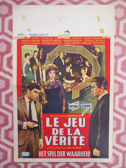 LE JEU DE LA VERITE BELGIUM (21.5"x14") POSTER ROBERT HOSSEIN 1961