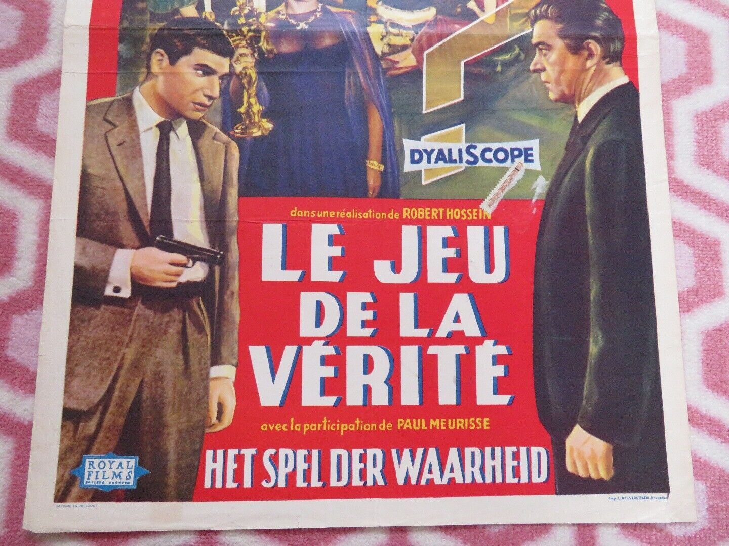 LE JEU DE LA VERITE BELGIUM (21.5"x14") POSTER ROBERT HOSSEIN 1961