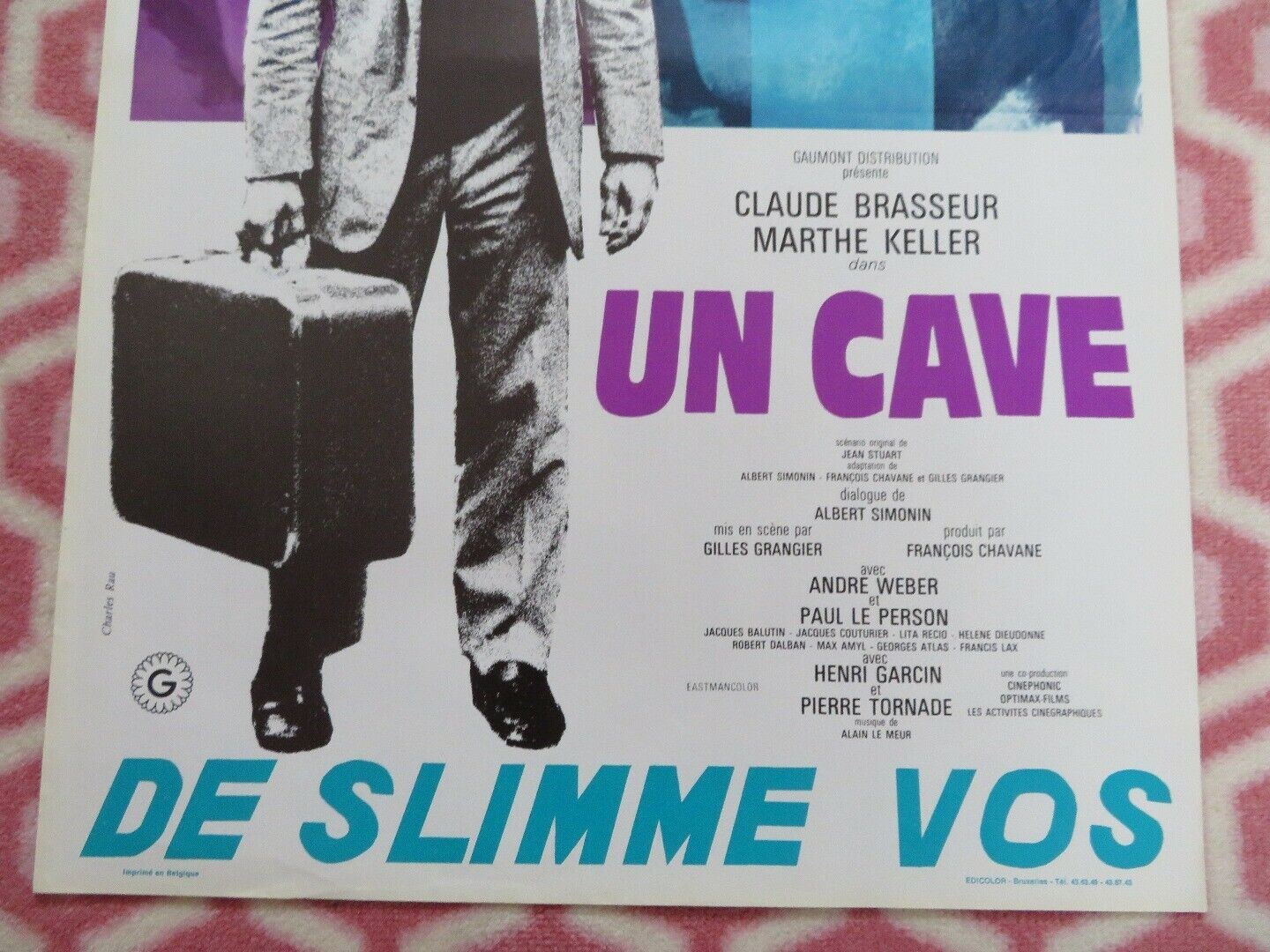 UN CAVE / A Loser BELGIUM (21.5"x14.5") POSTER CLAUDE BRASSEUR MARTHE KELLER '72