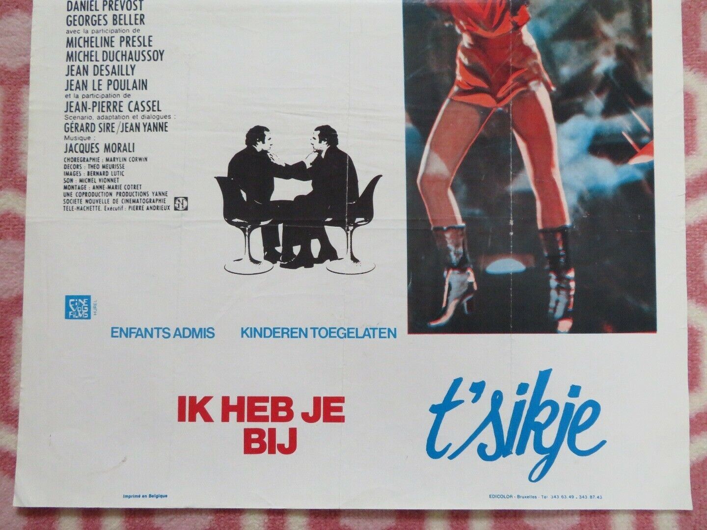 JE TE TIENS TU ME TIENS PAR LA BARBICHETTE BELGIUM (18.5"x14") POSTER 1979