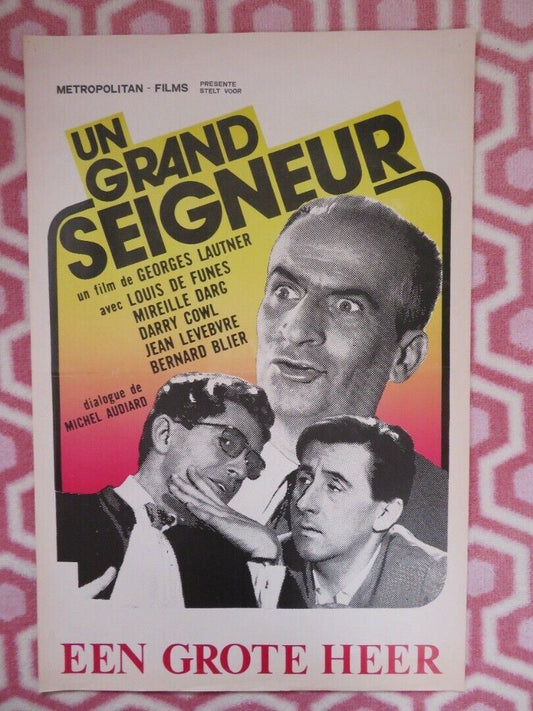 UN GRAND SEIGNEUR BELGIUM (21.5"x14.5") POSTER LOUIS DE FUNES 1965