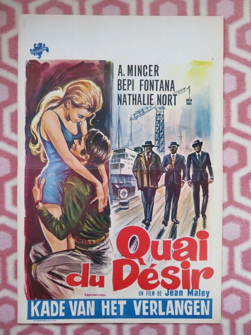 QUAI DU DESIR / Port of Desire  BELGIUM (21"x14") POSTER A. MINCER B FONTANA '69