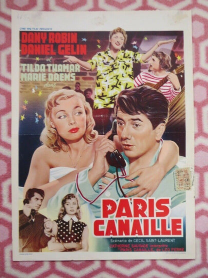 PARIS CANAILLE / Maid in Paris BELGIUM (19.5"x14.5") POSTER DANY ROBIN 1956