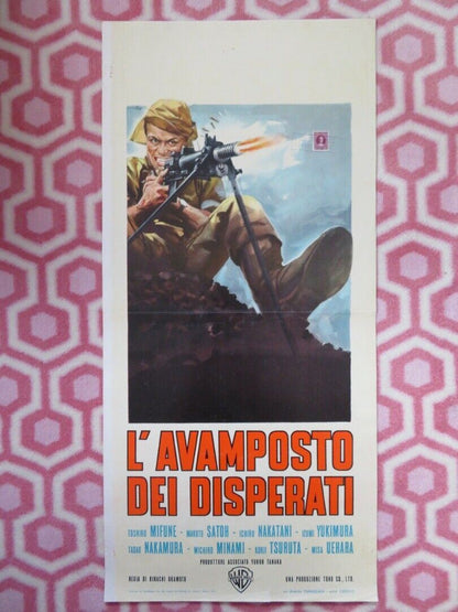 L'AVAMPOSTO DEI DISPERATI ITALIAN LOCANDINA (27.5"x 13") POSTER K OKAMOTO 1961