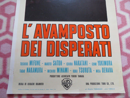 L'AVAMPOSTO DEI DISPERATI ITALIAN LOCANDINA (27.5"x 13") POSTER K OKAMOTO 1961