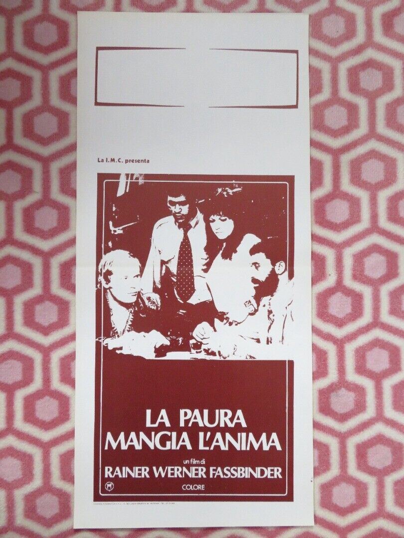 LA PAURA MANGIA L'ANIMA ITALIAN LOCANDINA (27.5"x 13") POSTER RAINER WERNER 1974