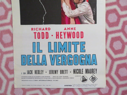 IL LIMITE DELLA VERGOGNA/The Very Edge ITALIAN LOCANDINA (27.5"x 13")POSTER '63