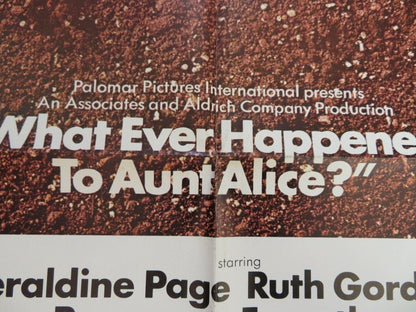 WHAT EVER HAPPENED TO AUNT ALICE FOLDED US ONE SHEET POSTER GERALDINE PAGE 1969